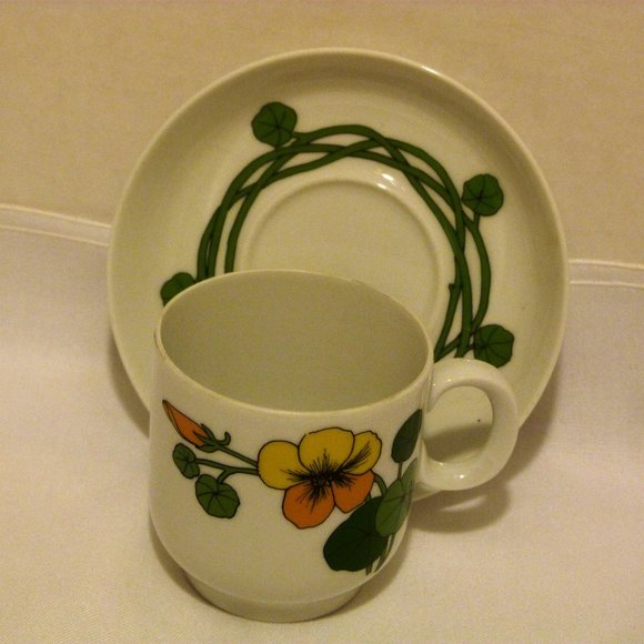 Thomas Rosenthal Cup and Saucer Set Made in Germany Scandic Nasturtium Pattern - Picture 4 of 8